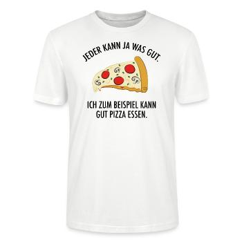 Ich Bin Gut In Pizza Essen - Lustiger Spruch - Stanley/Stella Unisex Bio-T-Shirt CRAFTER - Weiß - Vorne - Alina (178cm) & Michal (187cm)