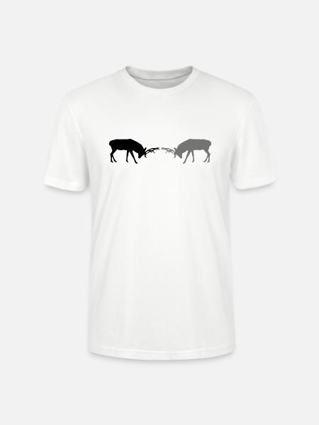 hirsch - geweih - jagd - jäger - Stanley/Stella Unisex Bio-T-Shirt CRAFTER - Weiß