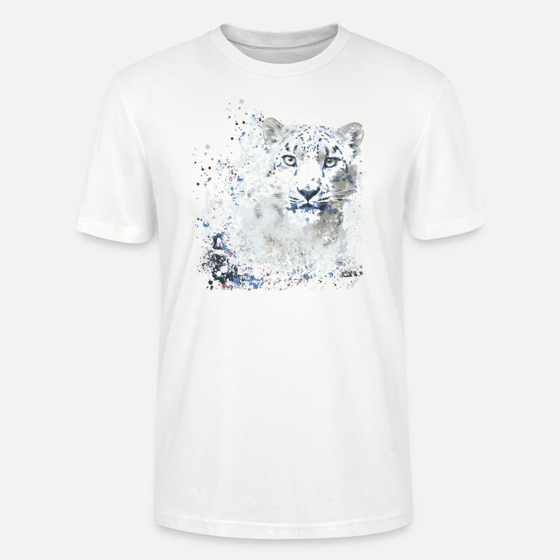 schneeleopard,katze,leopard, jaguar,weiss - Stanley/Stella Unisex Bio-T-Shirt CRAFTER - Weiß