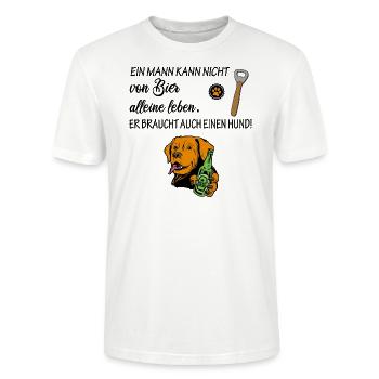 Hunde und Bier Liebhaber alles für einen Mann - Stanley/Stella Unisex Bio-T-Shirt CRAFTER - Weiß - Vorne - Alina (178cm) & Michal (187cm)