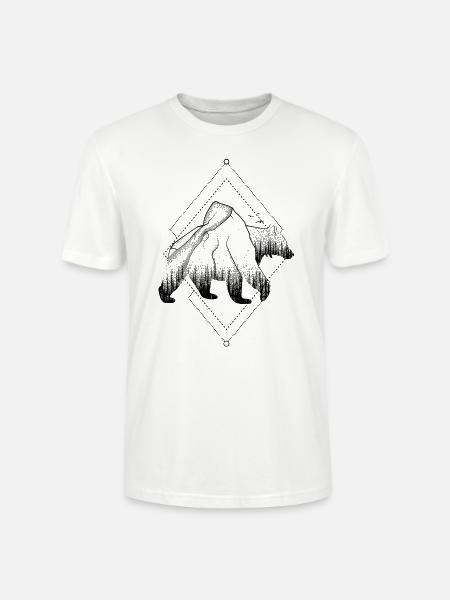 Bear Forest Nature - Gift - Stanley/Stella CRAFTER Unisex Organic T-Shirt - white