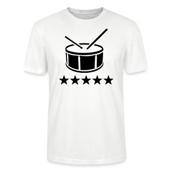 Trommel - Stanley/Stella Unisex Bio-T-Shirt CRAFTER - Weiß - Vorne - Alina (178cm) & Michal (187cm)