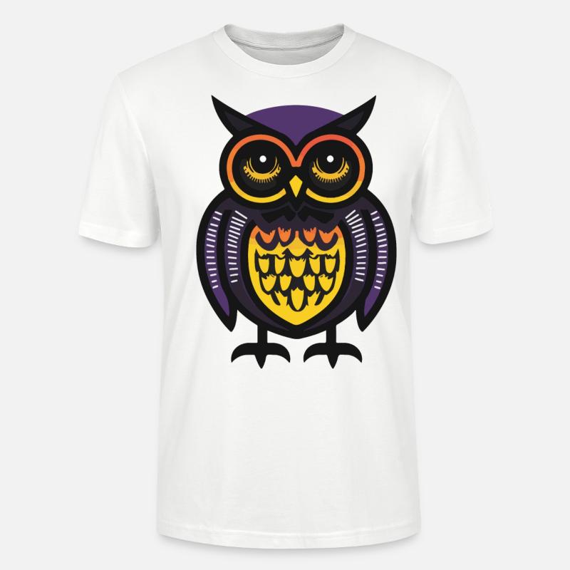 Eule Halloween Comic Zombie - Stanley/Stella Unisex Bio-T-Shirt CRAFTER - Weiß