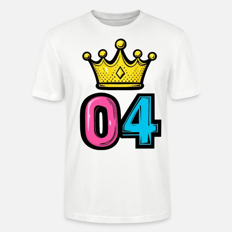 Couronne à 4 chiffres - T-shirt bio CRAFTER Stanley Stella Unisexe - blanc