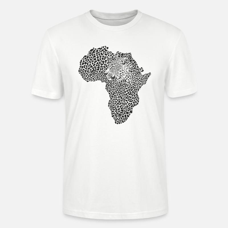 Afrika map leopard - Stanley/Stella Unisex Bio-T-Shirt CRAFTER - Weiß