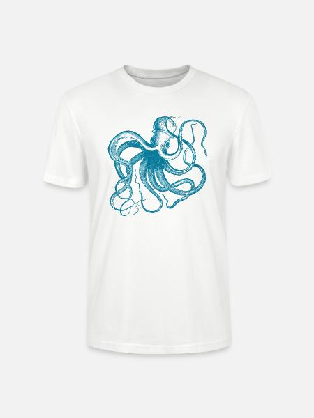 Oktopus Tintenfisch Krake - Stanley/Stella Unisex Bio-T-Shirt CRAFTER - Weiß