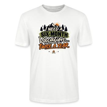 Vacances de six mois – Humour camping - T-shirt bio CRAFTER Stanley Stella Unisexe - blanc - Devant - Alina (178cm) & Michal (187cm)