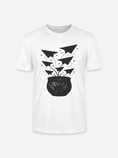 Papierflieger aus Topf - Stanley/Stella Unisex Bio-T-Shirt CRAFTER - Weiß