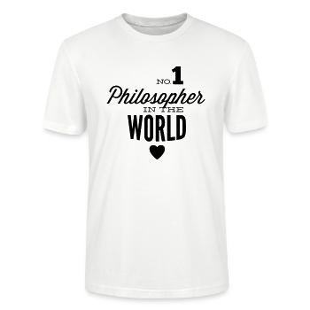 Best philosopher of the world - Stanley/Stella CRAFTER Unisex Organic T-Shirt - white - Front - Alina (178cm) & Michal (187cm)
