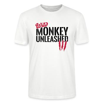 Singe sauvage déchaîné - T-shirt bio CRAFTER Stanley Stella Unisexe - blanc - Devant - Alina (178cm) & Michal (187cm)