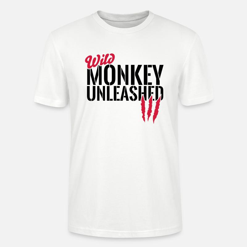 Wild monkey unleashed - Stanley/Stella CRAFTER Unisex Organic T-Shirt - white