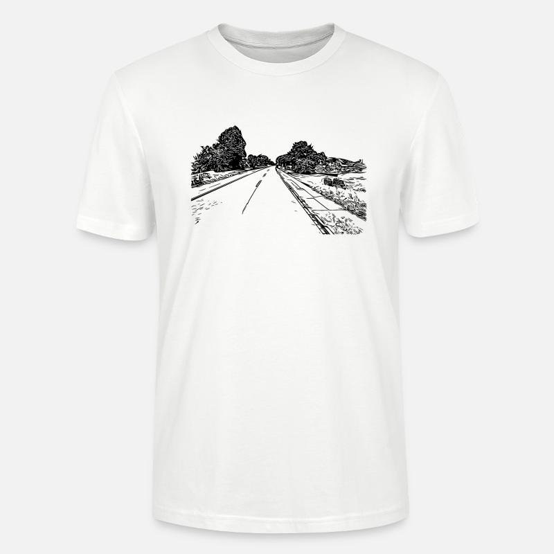 Einsame romantische Straße ins Nirgendwo - Stanley/Stella Unisex Bio-T-Shirt CRAFTER - Weiß
