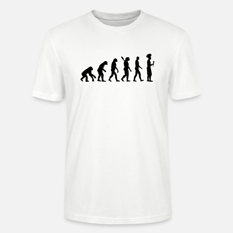 Evolution cook chef - Stanley/Stella CRAFTER Unisex Organic T-Shirt - white