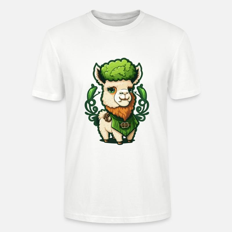 Doux Lama de la Saint-Patrick - T-shirt bio CRAFTER Stanley Stella Unisexe - blanc