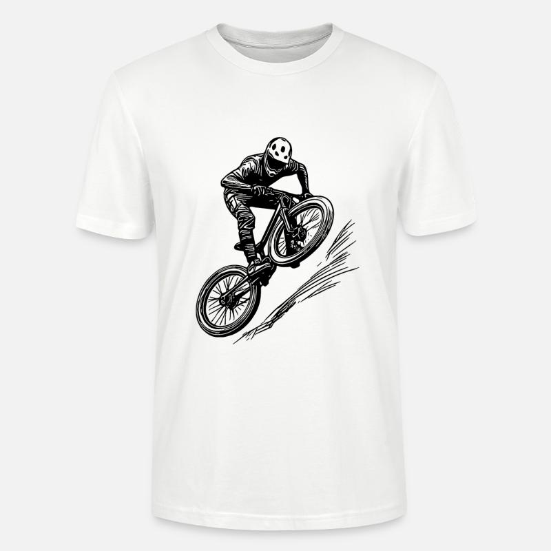 VTT avec vélo de descente - T-shirt bio CRAFTER Stanley Stella Unisexe - blanc