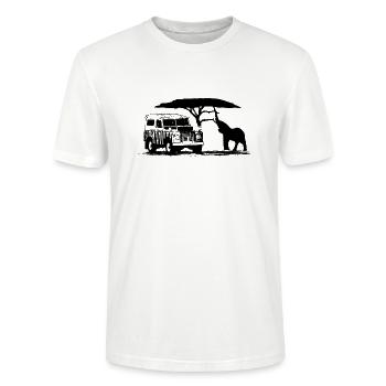 Elefant - Elephant - Safari - Wildlife Ranger Jeep - Stanley/Stella Unisex Bio-T-Shirt CRAFTER - Weiß - Vorne - Alina (178cm) & Michal (187cm)