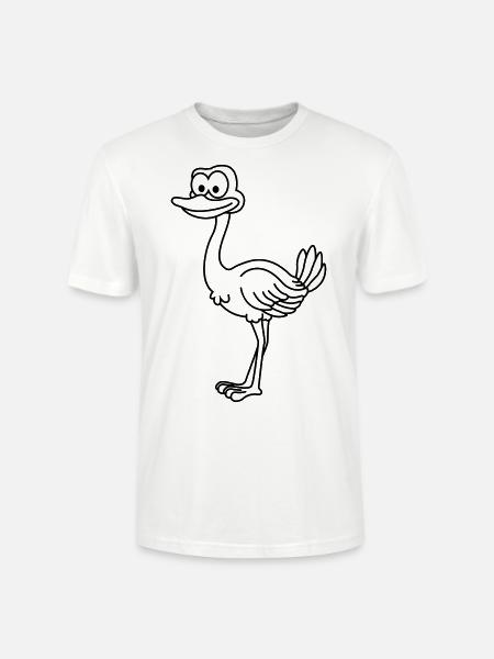 Strauß Comic Tier - Stanley/Stella Unisex Bio-T-Shirt CRAFTER - Weiß