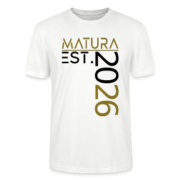Maturité 2026 - T-shirt bio CRAFTER Stanley Stella Unisexe - blanc - Devant - Alina (178cm) & Michal (187cm)