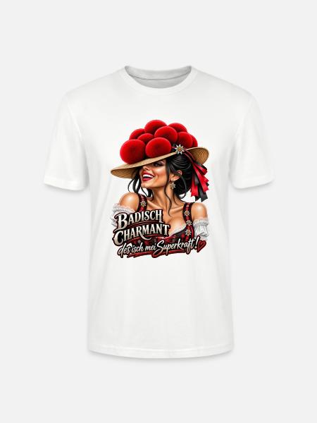 Badisch Charmant – Mei Superkraft - Stanley/Stella Unisex Bio-T-Shirt CRAFTER - Weiß