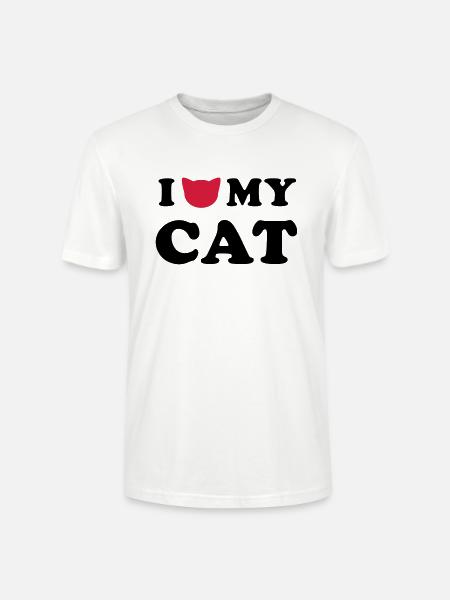 LOVE MY CAT - Stanley/Stella Unisex Bio-T-Shirt CRAFTER - Weiß