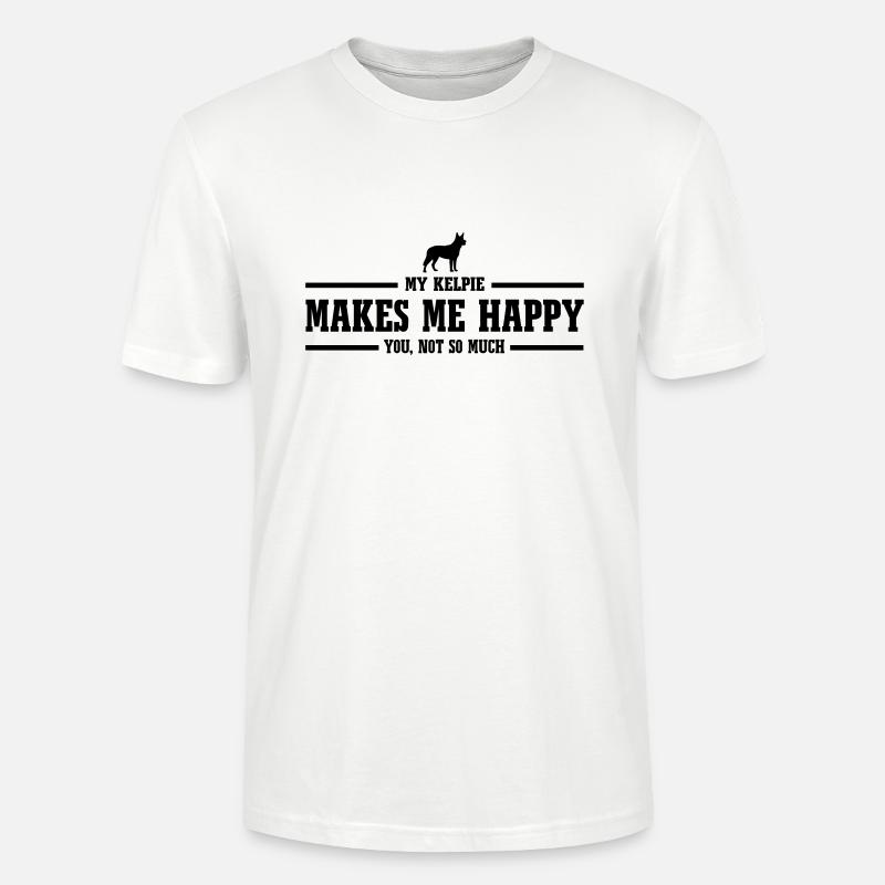 KELPIE makes me happy - Stanley/Stella Unisex Bio-T-Shirt CRAFTER - Weiß