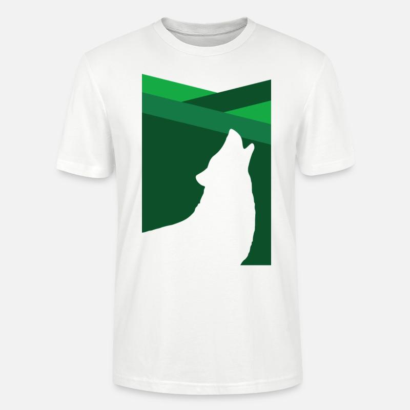Wolf Silhouette - Stanley/Stella Unisex Bio-T-Shirt CRAFTER - Weiß