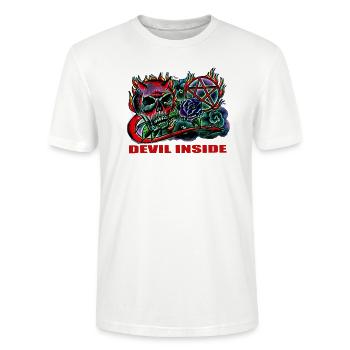DEVIL - Stanley/Stella Unisex Bio-T-Shirt CRAFTER - Weiß - Vorne - Alina (178cm) & Michal (187cm)