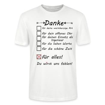 Ingenieur zum Abschied Rente Ruhestand Danke sagen - Stanley/Stella Unisex Bio-T-Shirt CRAFTER - Weiß - Vorne - Alina (178cm) & Michal (187cm)