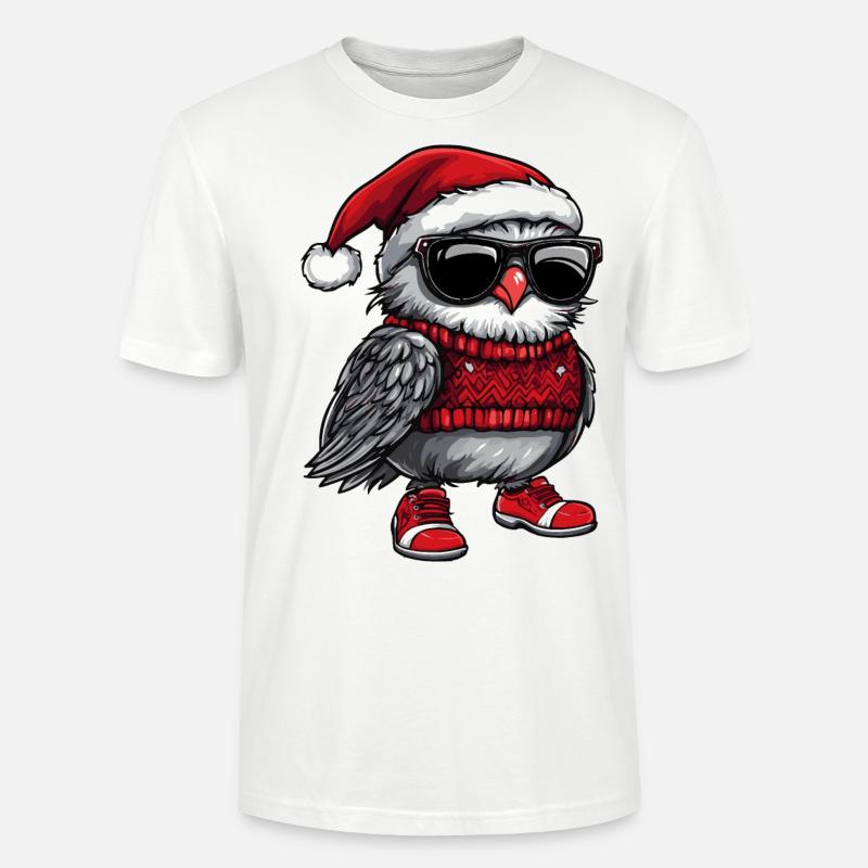 Eule Weihnachten Comic Cool - Stanley/Stella Unisex Bio-T-Shirt CRAFTER - Weiß