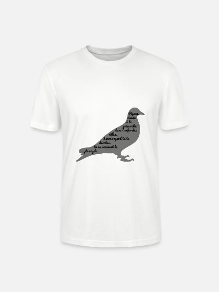 C'est arrivé près de chez vous - Poème Pigeon - T-shirt bio CRAFTER Stanley Stella Unisexe - blanc