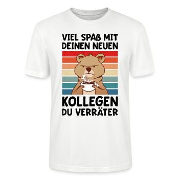 Jobwechsel Kollege verabschieden Arbeitskollege - Stanley/Stella Unisex Bio-T-Shirt CRAFTER - Weiß - Vorne - Alina (178cm) & Michal (187cm)