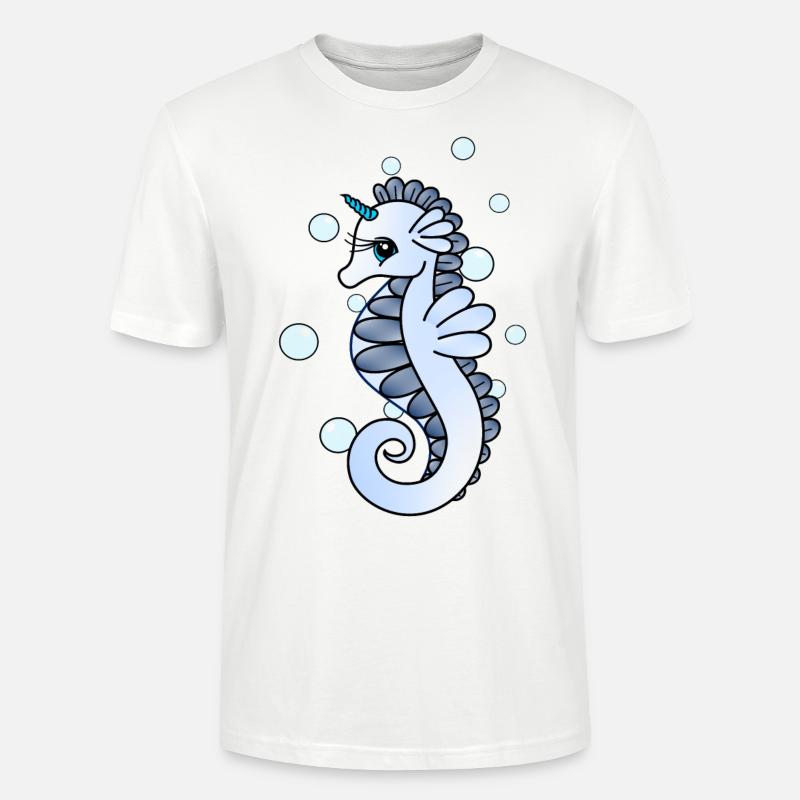 Seepferdchen mit Horn - Stanley/Stella Unisex Bio-T-Shirt CRAFTER - Weiß