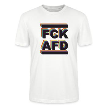 FCK AFD Rainbow - Stanley/Stella Unisex Bio-T-Shirt CRAFTER - Weiß - Vorne - Alina (178cm) & Michal (187cm)