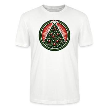 Weihnachtsbaum-Abzeichen - Stanley/Stella Unisex Bio-T-Shirt CRAFTER - Weiß - Vorne - Alina (178cm) & Michal (187cm)