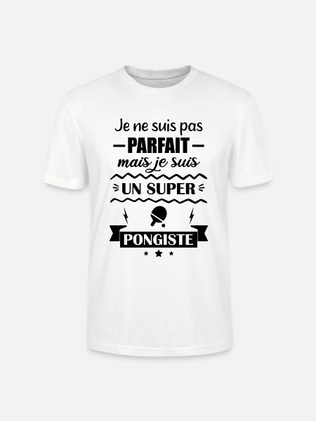 Super Pongiste Tennis de Table Ping-Pong Ping Pong - T-shirt bio CRAFTER Stanley Stella Unisexe - blanc