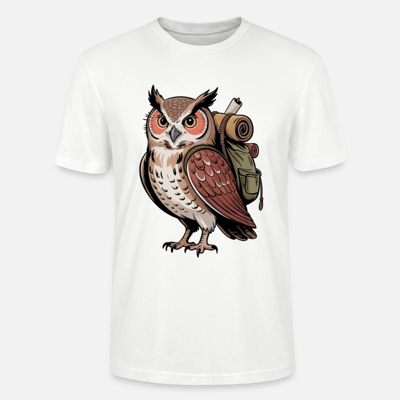 Wandernde Eule - Stanley/Stella Unisex Bio-T-Shirt CRAFTER - Weiß