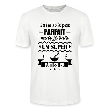 Nicht perfekt, aber toller Konditor - Stanley/Stella Unisex Bio-T-Shirt CRAFTER - Weiß - Vorne - Alina (178cm) & Michal (187cm)