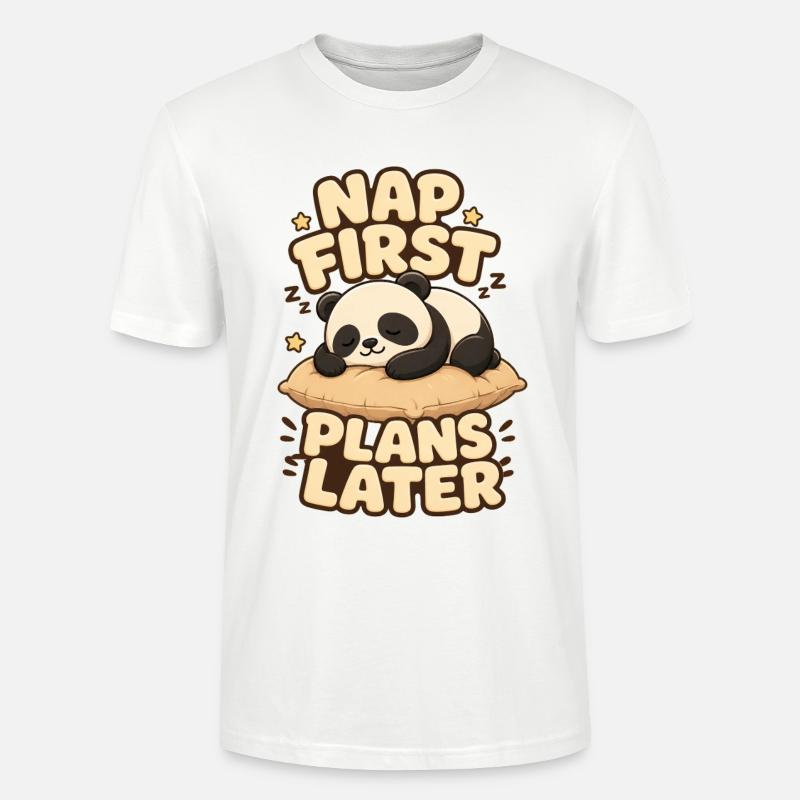 Nap First Plans Later Panda - Stanley/Stella Unisex Bio-T-Shirt CRAFTER - Weiß