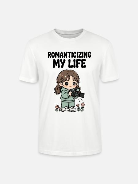Enjoy life through the camera - Stanley/Stella CRAFTER Unisex Organic T-Shirt - white