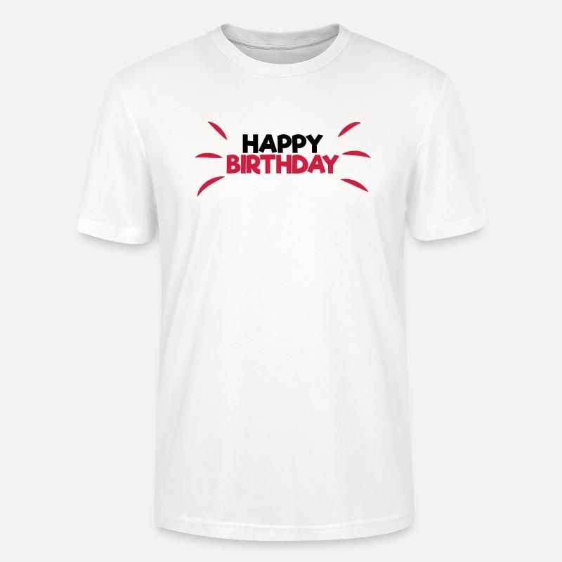 Happy Birthday - Ekologiczna koszulka typu unisex Stanley/Stella CRAFTER - biały