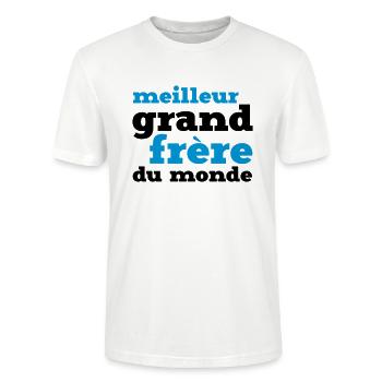 meilleur grand frère du monde - T-shirt bio CRAFTER Stanley Stella Unisexe - blanc - Devant - Alina (178cm) & Michal (187cm)