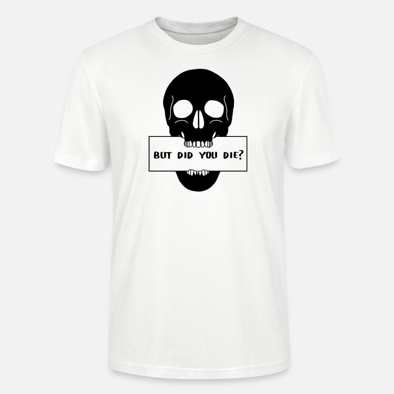 Crâne avec bouclier « Mais es-tu mort? » - T-shirt bio CRAFTER Stanley Stella Unisexe - blanc