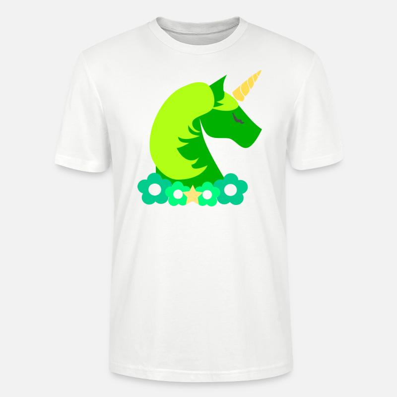grünes Einhorn - Stanley/Stella Unisex Bio-T-Shirt CRAFTER - Weiß
