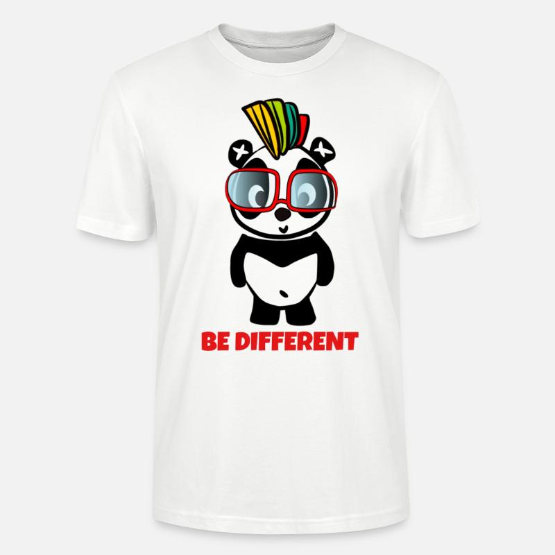 Be Different - Crazy Pandabear - Stanley/Stella Unisex Bio-T-Shirt CRAFTER - Weiß