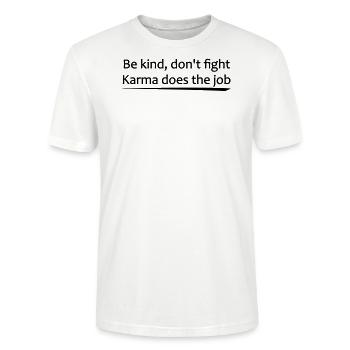 Yoga Shirt, Motivations Shirt, Be kind, Spirituell - Stanley/Stella Unisex Bio-T-Shirt CRAFTER - Weiß - Vorne - Alina (178cm) & Michal (187cm)