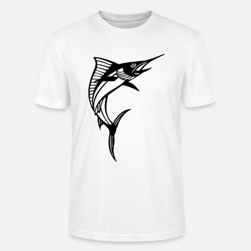 Schwarzer Schwertfisch - Stanley/Stella Unisex Bio-T-Shirt CRAFTER - Weiß