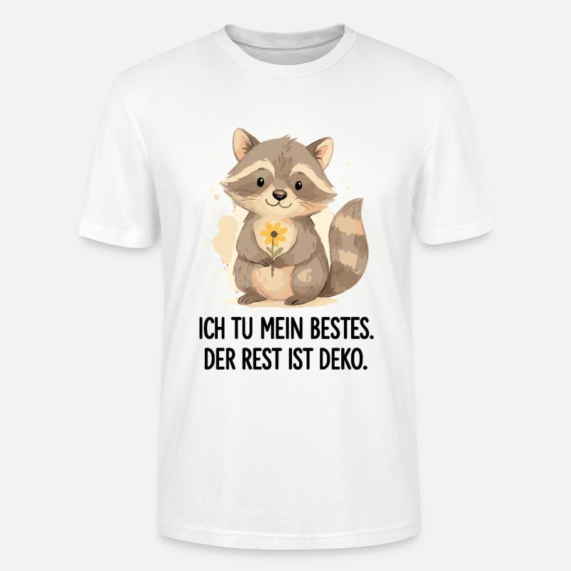 Waschbär mit Blume – Sanft - Stanley/Stella Unisex Bio-T-Shirt CRAFTER - Weiß
