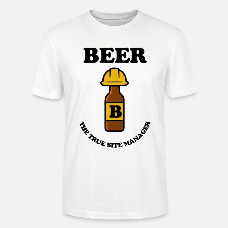 Beer bottle with construction helmet - Stanley/Stella Unisex Bio-T-Shirt CRAFTER - Weiß