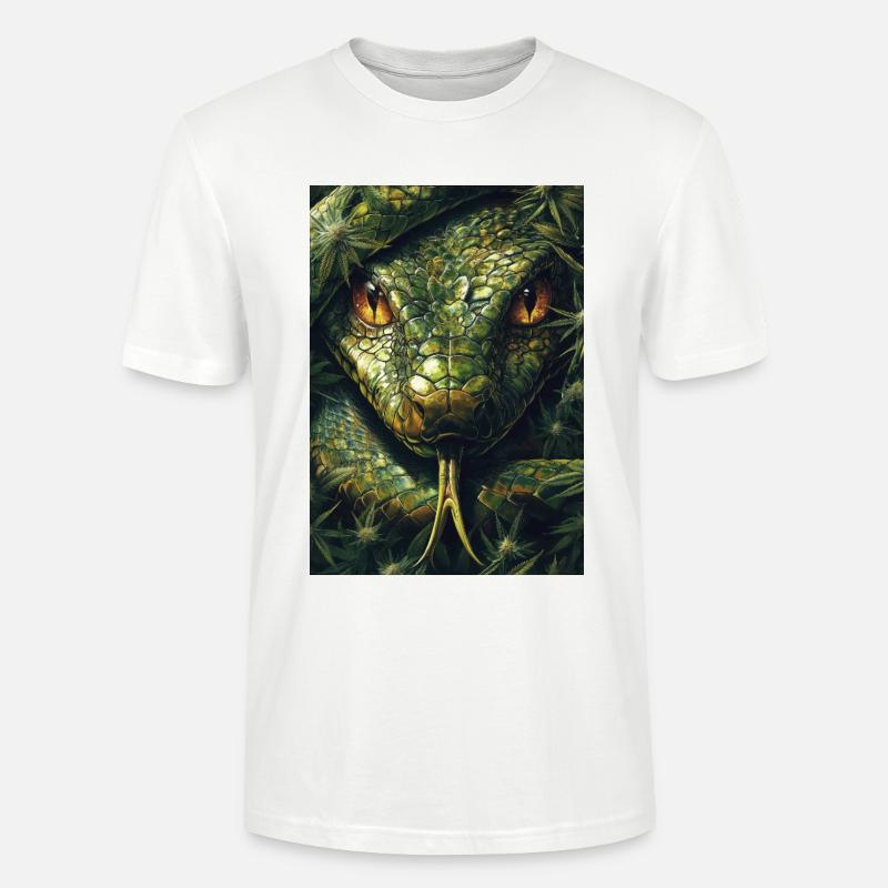 Schlangenauge mit Blattmuster - Stanley/Stella Unisex Bio-T-Shirt CRAFTER - Weiß