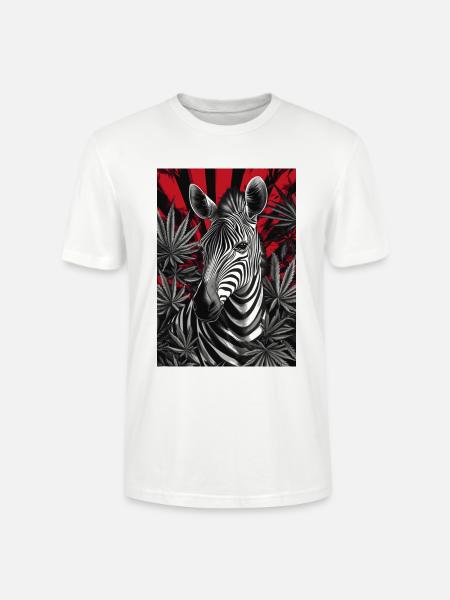 Zebra im Cannabis-Dschungel - Stanley/Stella Unisex Bio-T-Shirt CRAFTER - Weiß